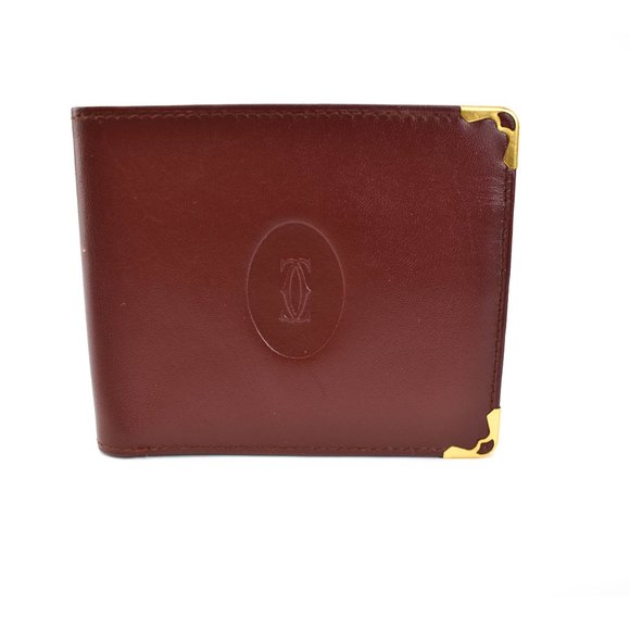 Cartier Other - CARTIER: Burgundy, Leather Double C Logo Wallet pr